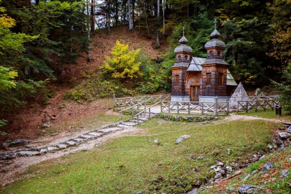 Russian chapel on Vršič pass near Kranjska Gora and near to Erjavčeva's mountain hut