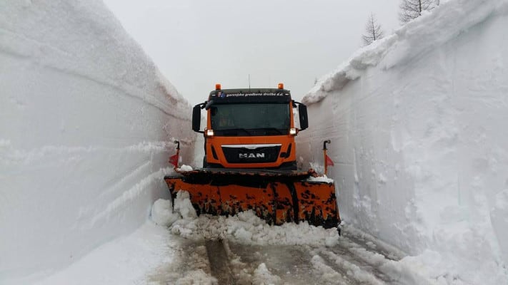 Road conditions over Vršič Pass
